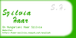 szilvia haar business card